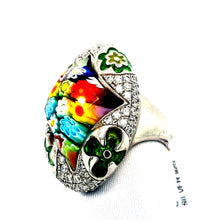 Load image into Gallery viewer, Murano Glass CZ Cocktail Ring