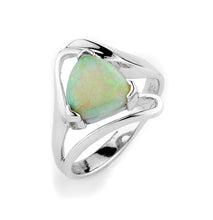 Load image into Gallery viewer, Australian Opal Ladies Ring Set in 14K White Gold