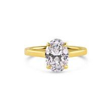 Load image into Gallery viewer, 2.09CT Oval Brilliant Solitaire Lab Grown Diamond Ladies Ring set in 14K Yellow Gold

