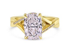 Load image into Gallery viewer, Ladies Ring With 3.02CT Lab Grown Cushion Brilliant Diamond set in 14K Yellow Gold
