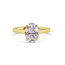 Load image into Gallery viewer, 2.05CT Oval Brilliant Solitaire Lab Grown Diamond Ladies Ring set in 14K Yellow Gold
