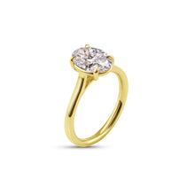 Load image into Gallery viewer, 2.05CT Oval Brilliant Solitaire Lab Grown Diamond Ladies Ring set in 14K Yellow Gold
