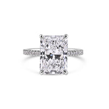 Load image into Gallery viewer, 5.11CT Elongated Radiant Cut Lab Grown Diamond Ladies Ring set in 14K White Gold
