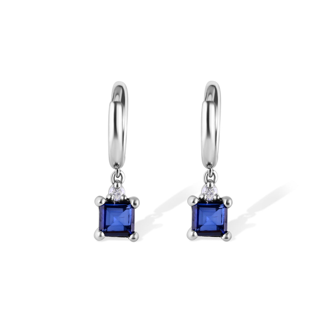 Blue Sapphire & Diamond Earring