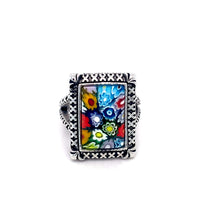 Load image into Gallery viewer, Murano Glass Silver Ring

