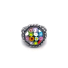Load image into Gallery viewer, Murano Glass Silver Ring
