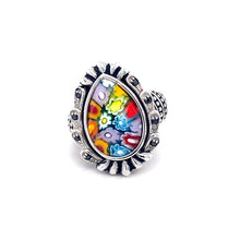Load image into Gallery viewer, Murano Glass Silver Ring
