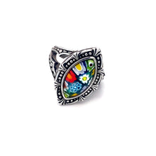 Load image into Gallery viewer, Murano Glass Silver Ring
