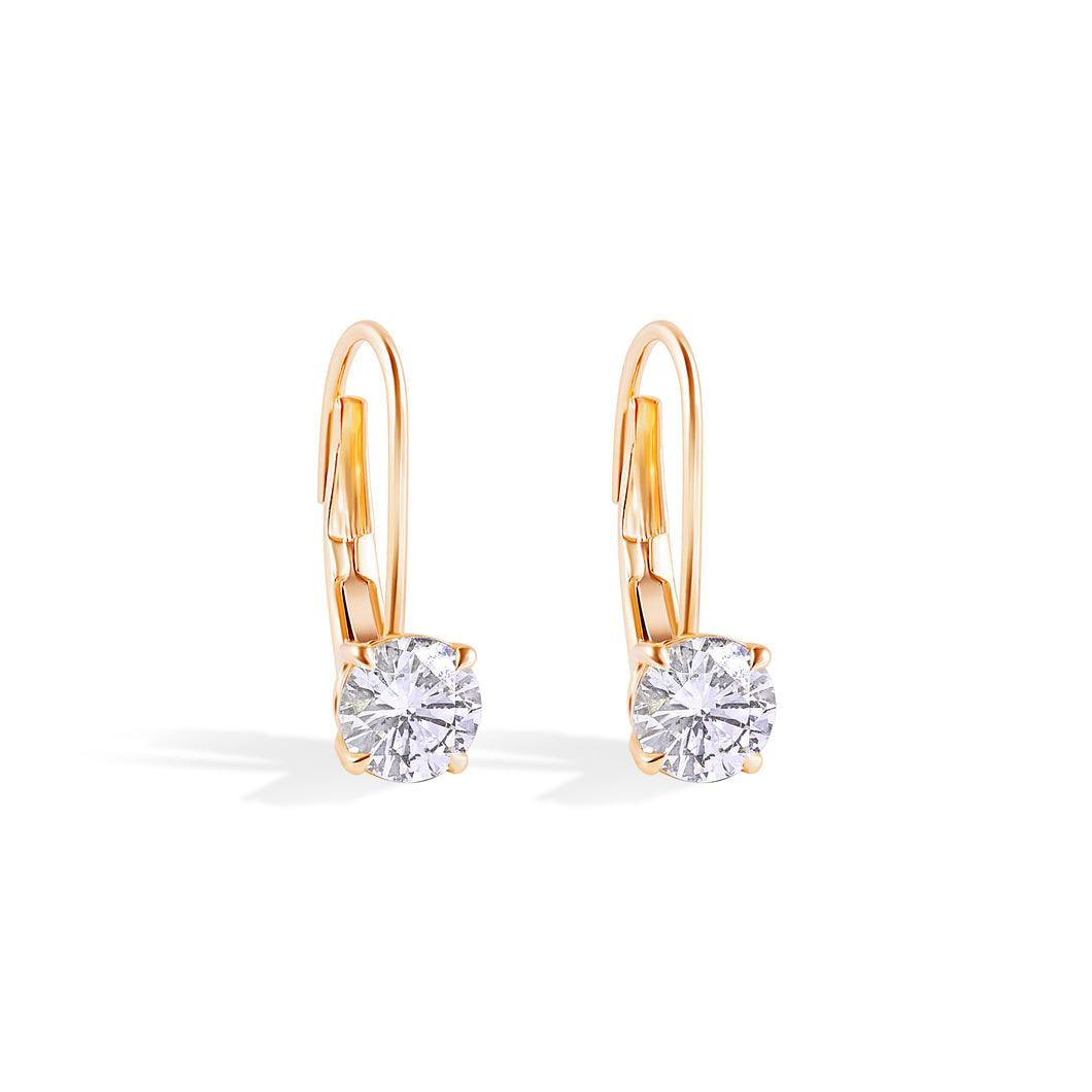 Diamond Lever Back Earrings