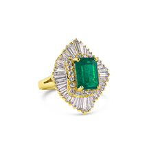 Load image into Gallery viewer, Colombian Emerald &amp; Baguette Diamonds in 14k Yellow Gold
