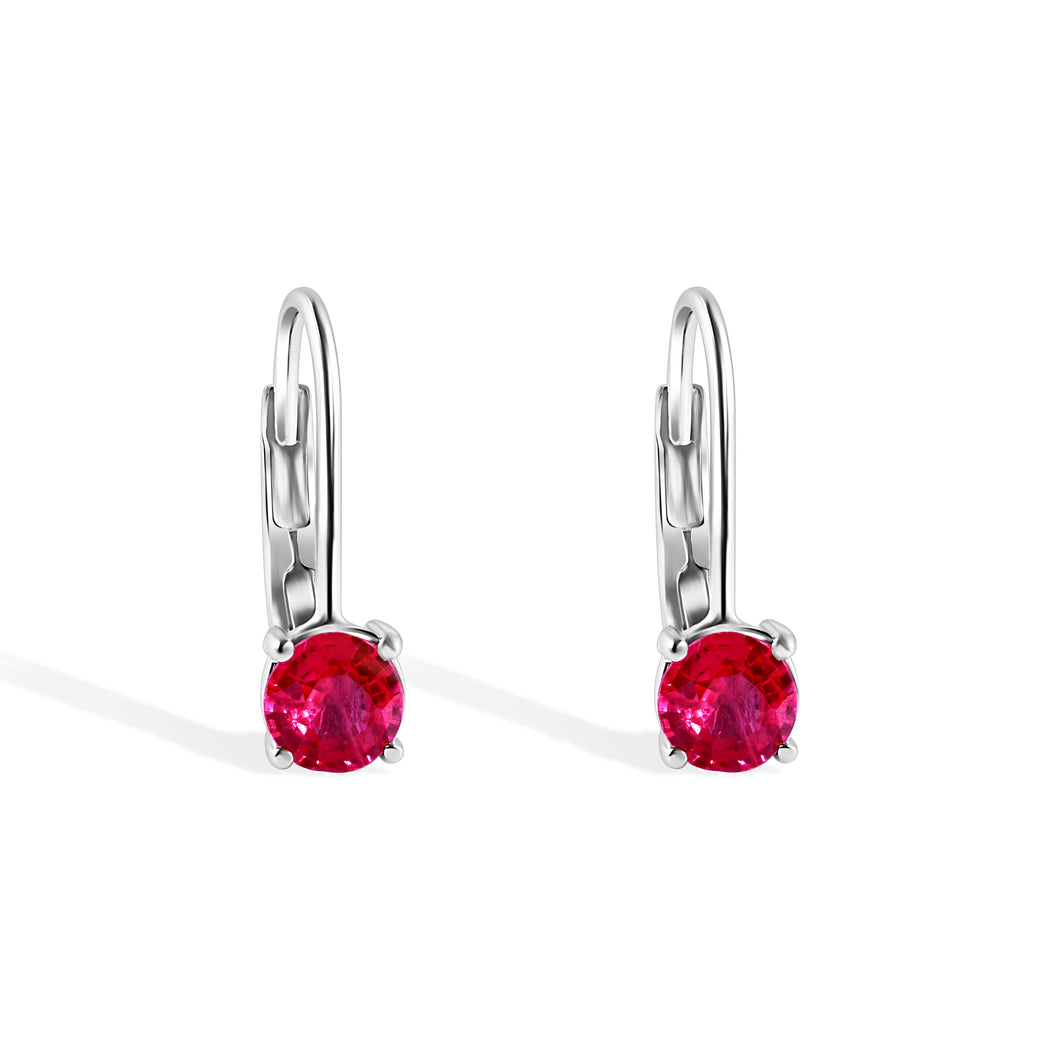 Ruby White Gold Lever Backing