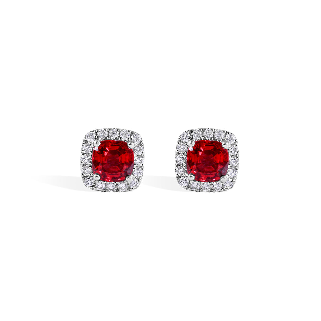 Exquisite Ruby & Diamond Earrings