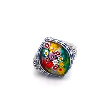 Load image into Gallery viewer, Murano Glass Silver Ring

