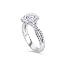 Load image into Gallery viewer, Dazzling Halo Engagement Ring With Twisted Shank
