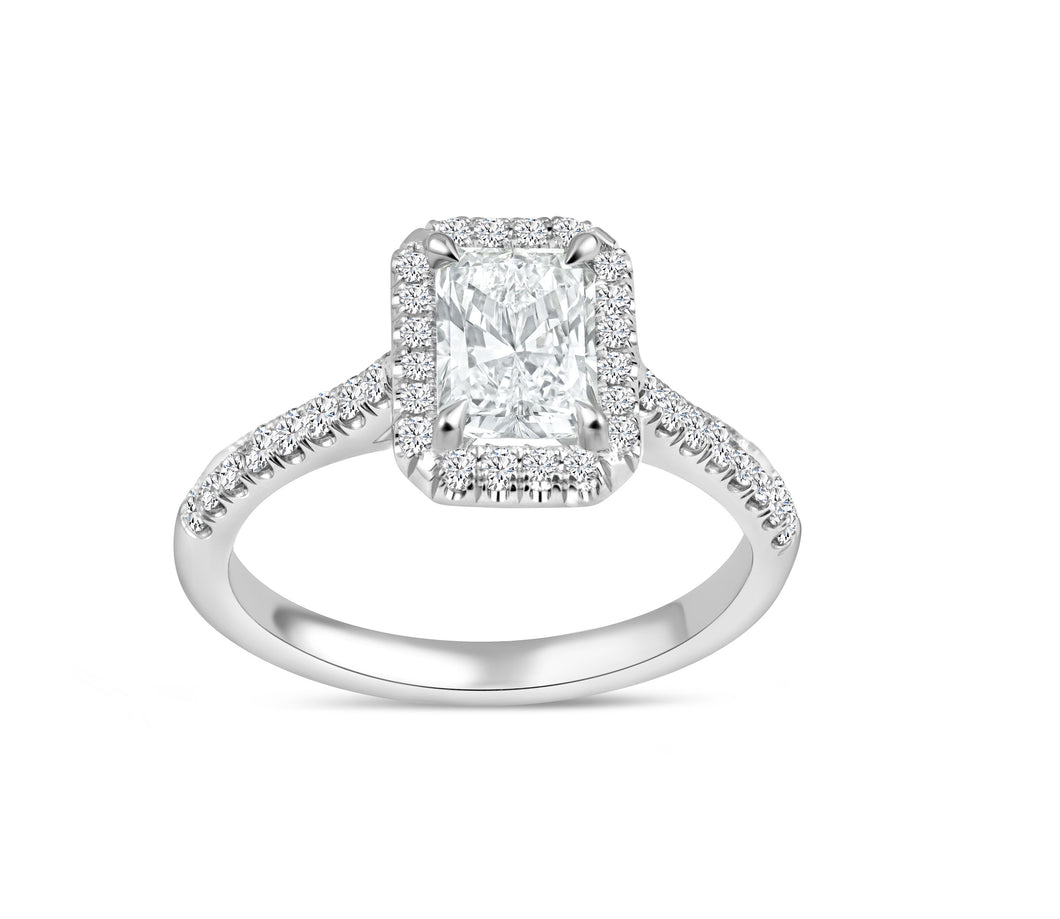 Radiant Halo Diamond Ring