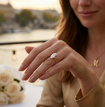 Load image into Gallery viewer, 3.16CT Criss Cross Marquise Brilliant Lab Grown Diamond Ring set in 14K Yellow Gold
