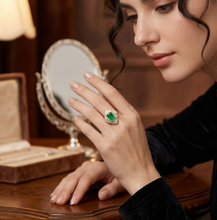 Load image into Gallery viewer, Colombian Emerald &amp; Baguette Diamonds in 14k Yellow Gold
