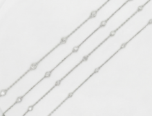 Load image into Gallery viewer, Diamonds by the Yard Bracelet with 5 Bezel Round Brilliant Diamonds in 14K White Gold
