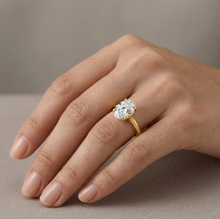Load image into Gallery viewer, 2.05CT Oval Brilliant Solitaire Lab Grown Diamond Ladies Ring set in 14K Yellow Gold
