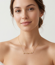 Load image into Gallery viewer, Custom "MAMA" Necklace with One Bezel Set Round Diamond Set in 14K Yellow Gold
