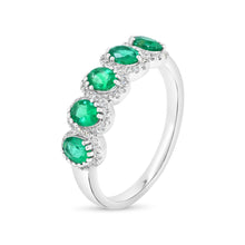 Load image into Gallery viewer, Zambian Emerald &amp; Diamond Bands.
