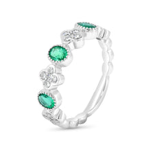 Load image into Gallery viewer, Zambian Emerald &amp; Diamond Bands.
