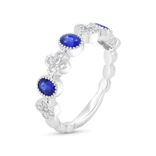 Load image into Gallery viewer, Blue Sapphire &amp; Diamond Bands.
