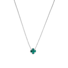 Load image into Gallery viewer, Zambian Emerald Clover Necklace
