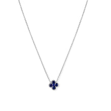 Load image into Gallery viewer, Blue Sapphire Clover Necklace
