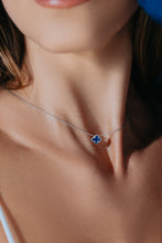 Load image into Gallery viewer, Blue Sapphire Clover Necklace

