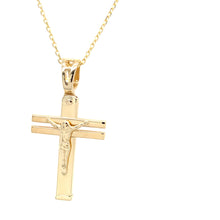 Load image into Gallery viewer, Cross Pendant 14K Italian Yellow Gold
