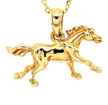 Load image into Gallery viewer, Custom Designed Horse Necklace Small in 14K Yellow Gold
