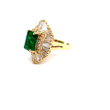 Load image into Gallery viewer, Colombian Emerald &amp; Baguette Diamonds in 14k Yellow Gold
