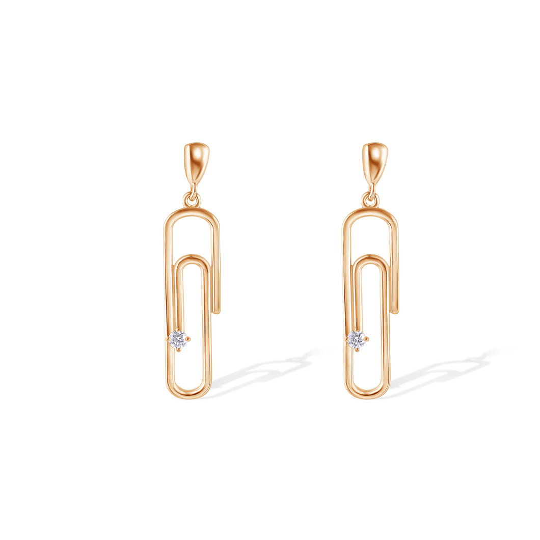 Paperclip Diamond Earrings