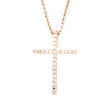 Load image into Gallery viewer, Dainty Yellow Gold Diamond Cross Necklace
