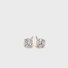 Load and play video in Gallery viewer, Lab Grown Diamond Stud Earrings set in 14K Yellow Gold
