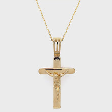 Load and play video in Gallery viewer, Cross Pendant 14K Italian Yellow Gold
