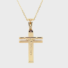 Load and play video in Gallery viewer, Cross Pendant 14K Italian Yellow Gold
