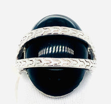Load image into Gallery viewer, Sterling Silver And Onyx Cocktail Ring
