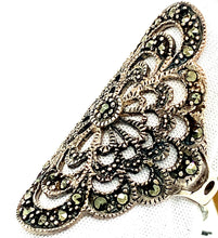 Load image into Gallery viewer, Sterling Silver Marcasite Flower Ring
