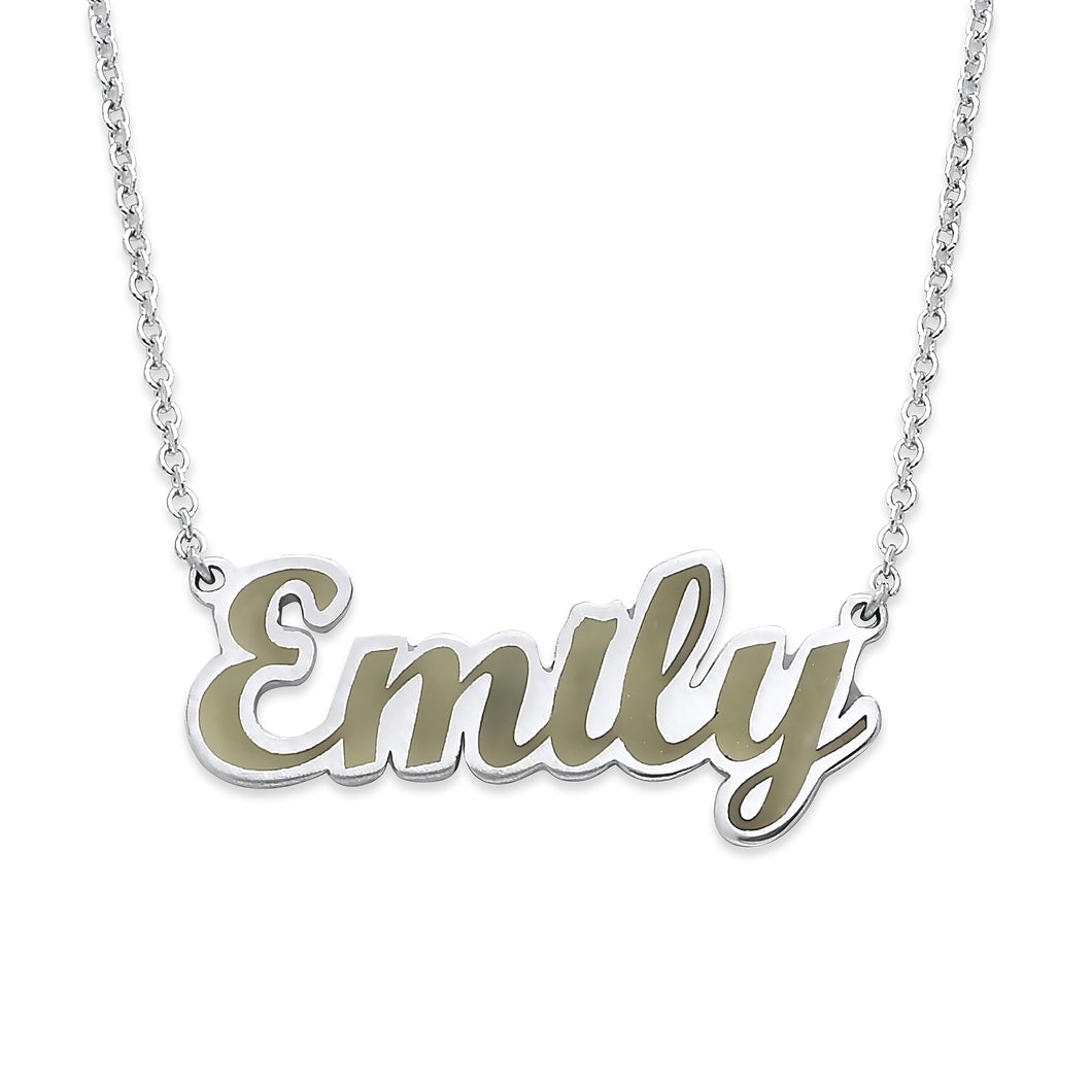 Custom Enamel Name Necklace
