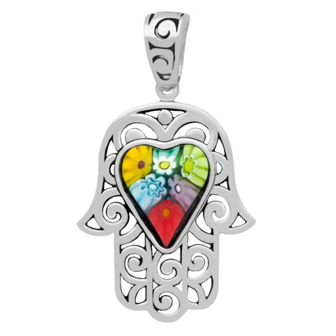 Murano Hamsa Pendant