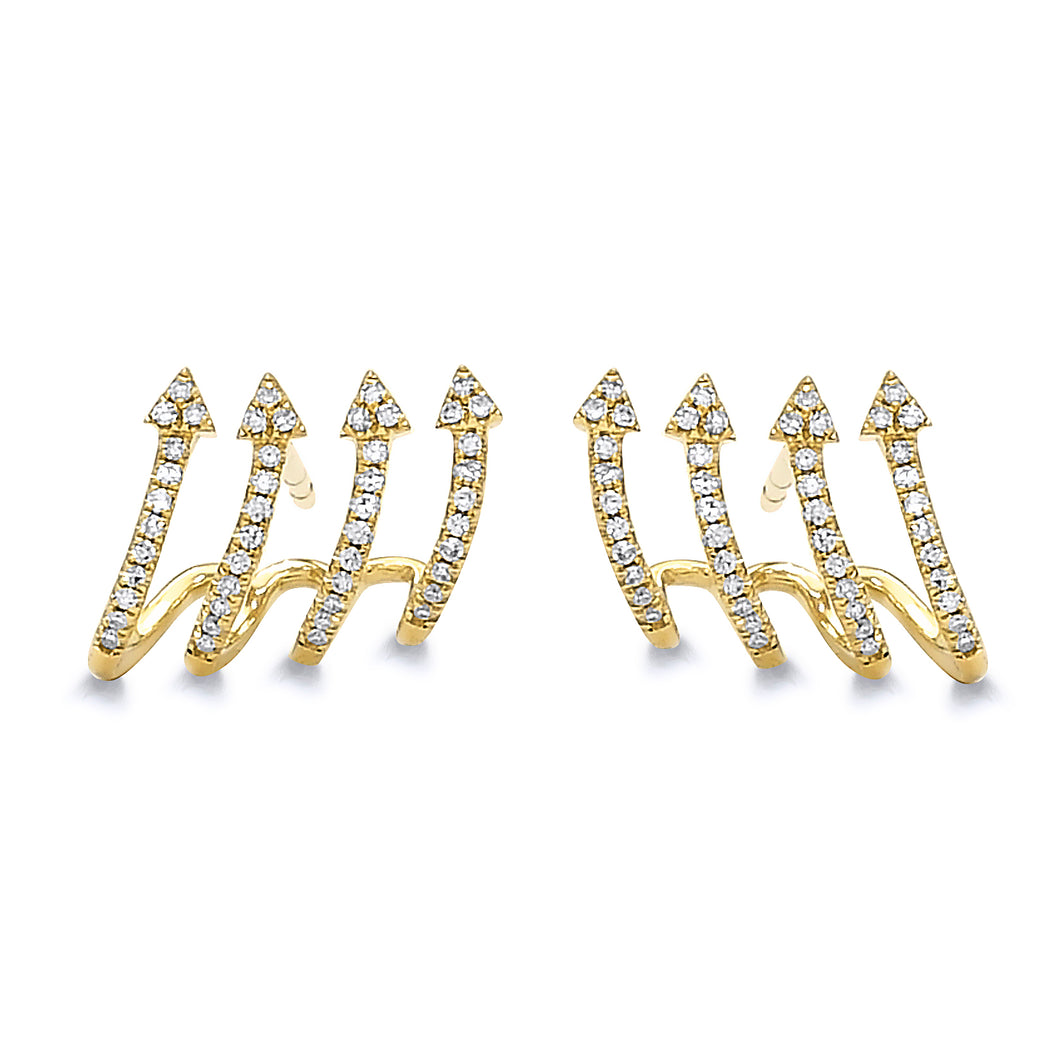 Diamond Cuff  Arrow Earrings