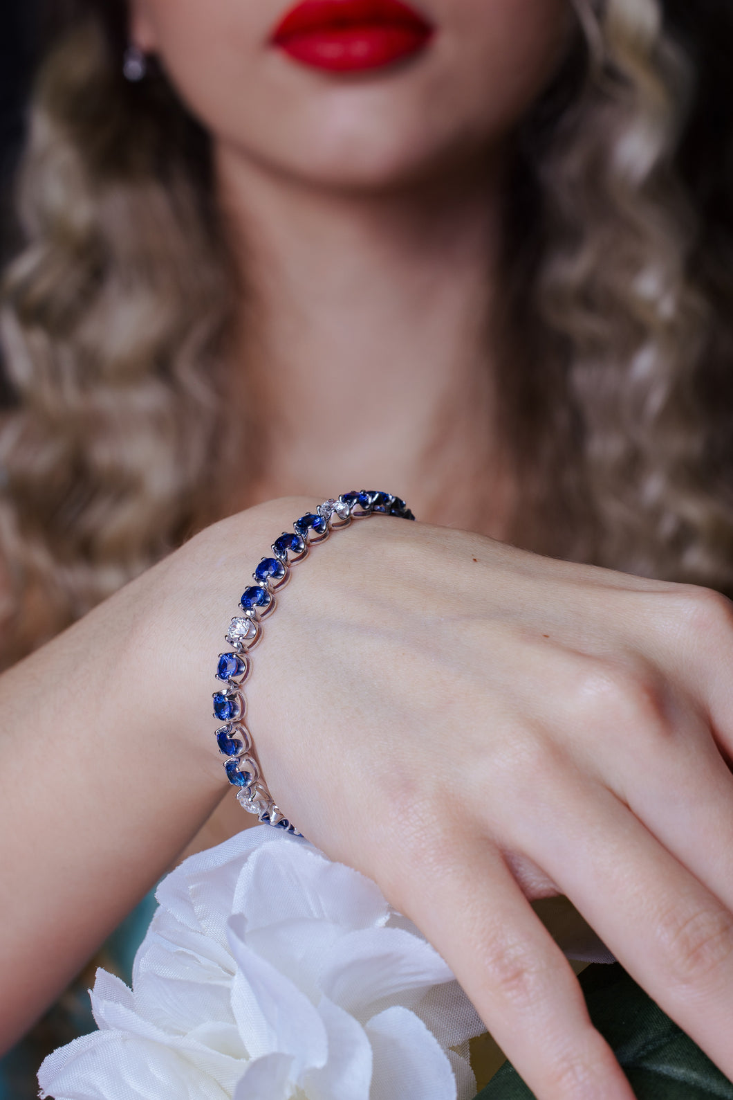 Blue Sapphire & Diamond Bracelet