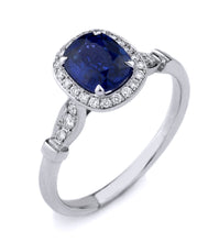 Load image into Gallery viewer, Blue Sapphire &amp; Diamond Ladies Ring
