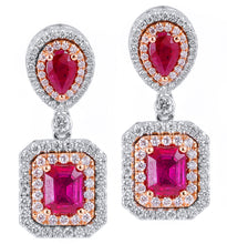Load image into Gallery viewer, Diamond &amp; Ruby Earrings
