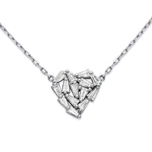 Load image into Gallery viewer, Heart Baguette Diamond Necklace
