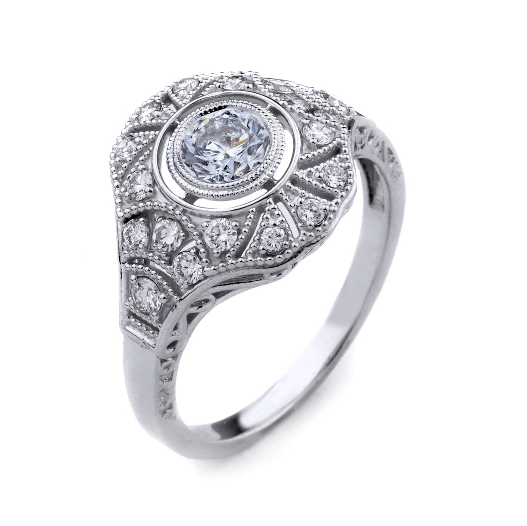 Vintage Inspired Diamond Engagement Ring