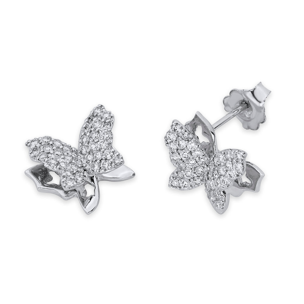 Diamond Pave Butterfly Earrings