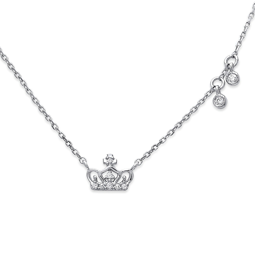 Mini Crown Diamond Necklace